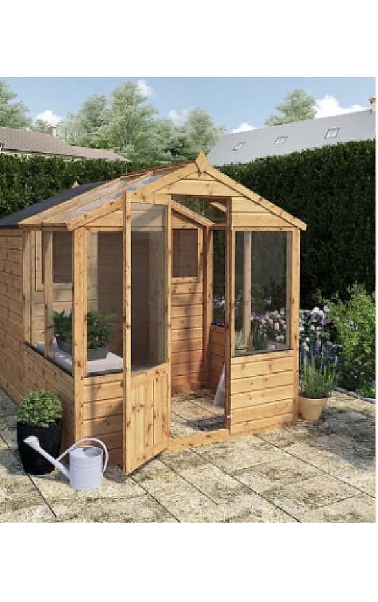 Traditional Apex Greenhouse Combi Shed 8' x 6'