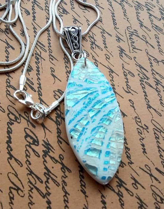New shop listing... Turquoise crackle pattern pendant