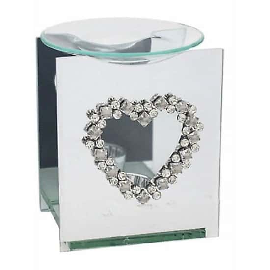 Mirror Diamante Wax Melter With Diamante Heart Design