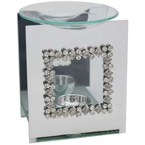 Mirror Diamante Wax Melter With Square Diamante Design