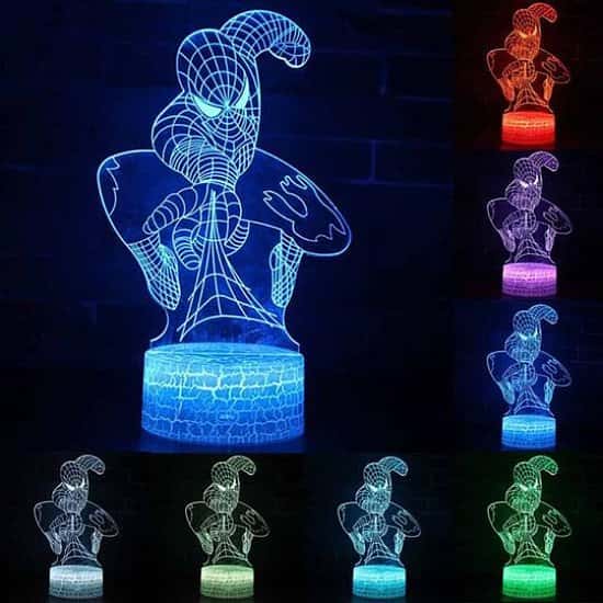 3D Super Hero Spiderman 7 Colour Changing LED Night Light