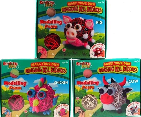3 Make Your Own Ringing Bell Farm Craft Buddies - Cow, Chicken, Pig £24.99 Free Postage