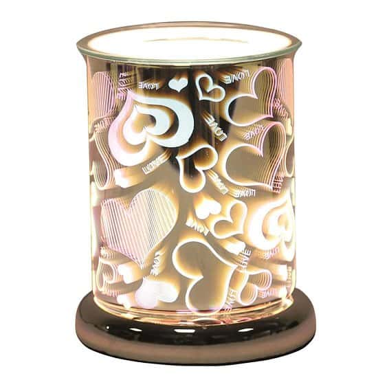 (Love - Cylinder) Oval 3D Lights Scented Aroma Wax Burner Electric Touch Lamp