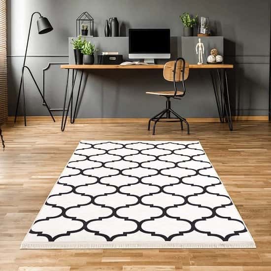 Caimas Collection Washable Rugs in White Free Postage 10% off all orders over £30