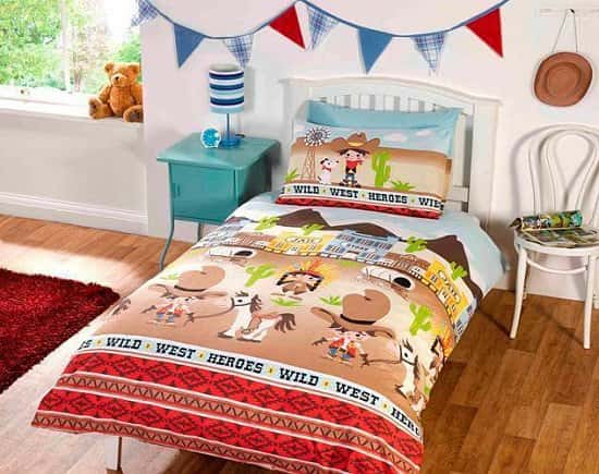 Children's Wild West Single Duvet Cover Bed Set