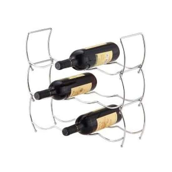 Wire Wine Rack, For 12 bottles , 3 Tier Stackable - Chrome Steel £15.99 Free Postage