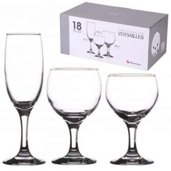 Arcopal 18pcs Pacome Steamware Glass Set Wine Flute Glasses £17.99 Free Postage