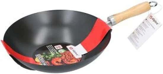 Alpina Cooking 30cm Carbon Steel Non-Stick Stir Fry Frying Wok Pan Wooden Handle £19.99 Free Postage