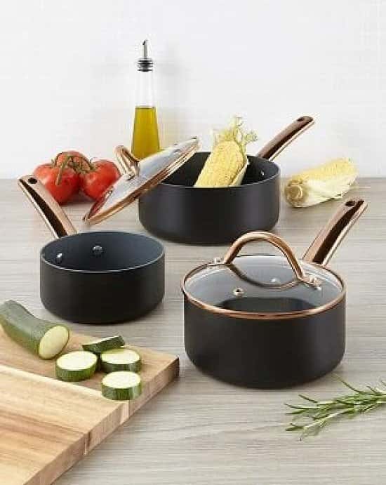 3pc Saucepan Set Non-Stick Cookware Set Stainless Steel Healthy Cooking Copper Free Postage