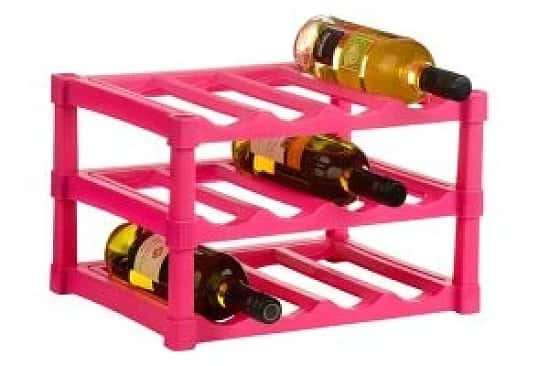 3 Tier Hot Pink Wine Rack for 12 Bottles made from Plastic £17.99 Free Postage