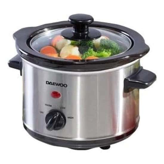 Daewoo 1.5L Compact Manual Slow Cooker Cooking ware - Stainless Steel Free Postage