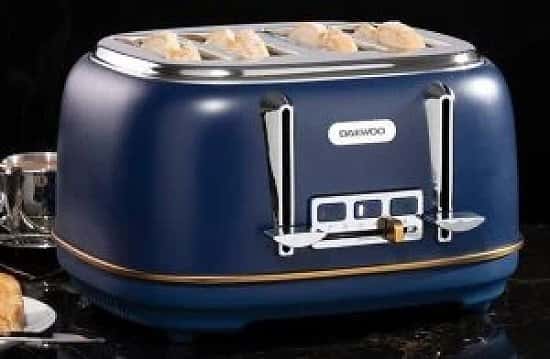 Daewoo Astoria 4 Slice Toaster in Navy Blue Free Postage