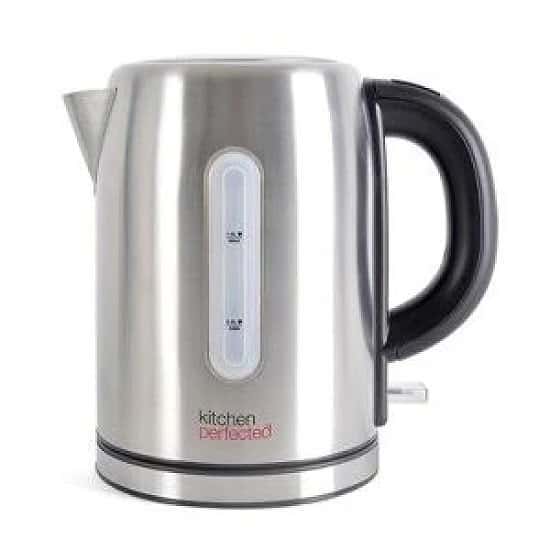 Kitchen perfected 1.0lt Brushed Steel Cordless kettle Free Postage