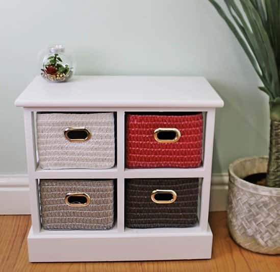 Small Storage Unit With 4 Multicoloured Baskets Free Postage