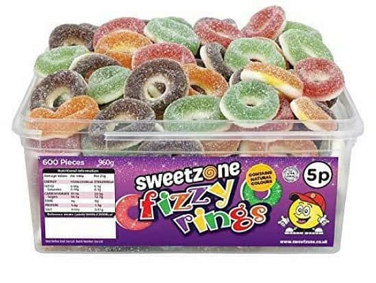 FIZZY RINGS (SWEETZONE) 120 COUNT Free Postage