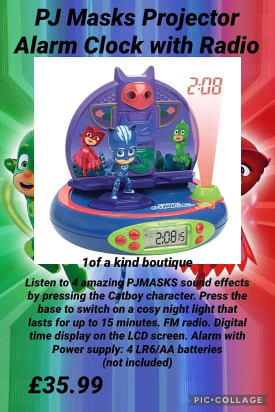 PJ Masks Projector Alarm Clock with Radio Free Postage