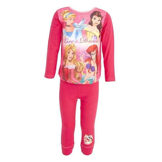 (9-10 Years, Pink) Disney Princess Childrens Girls Top & Bottoms Pyjama Set Free Postage