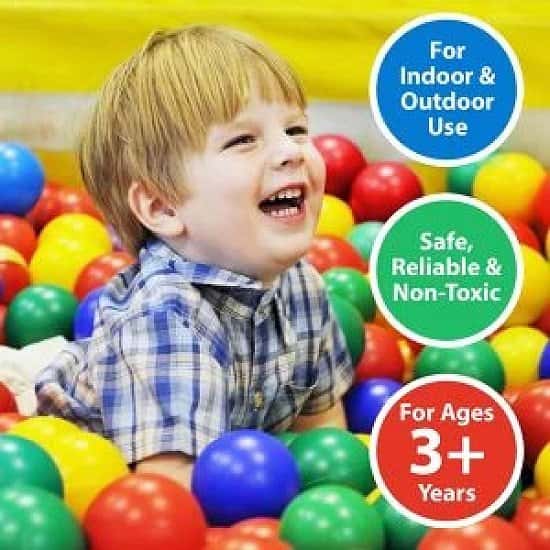 100 Pk Soft Plastic Balls Childrens Ball Pits Kids Multi Coloured Toys Play Pool Free Postage