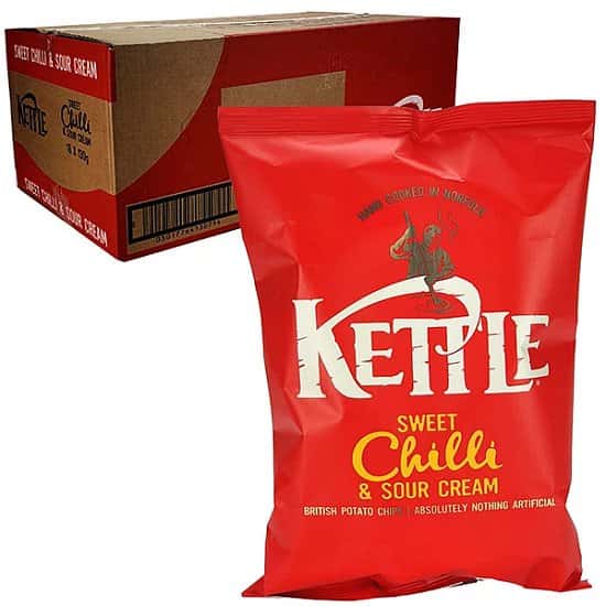 16 X KETTLE CHIPS SWEET CHILLI & SOUR CREAM 130G PACKS Free Postage