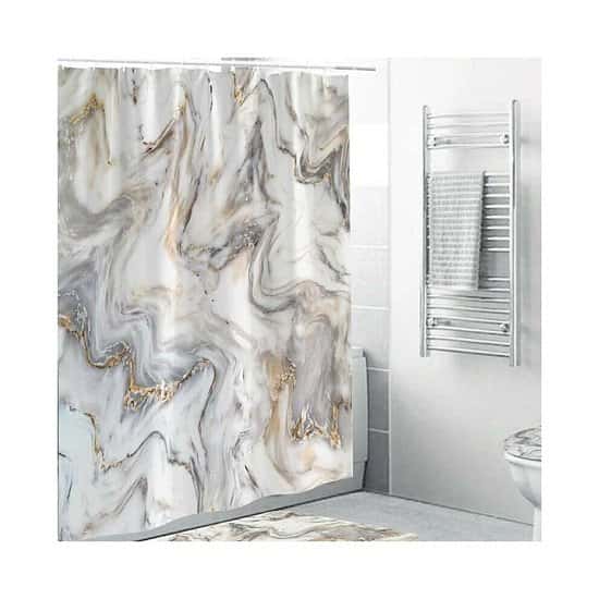 180*180cm 3D Marble Printed Bath Shower Curtains Waterproof Polyester Bathroom Free Postage
