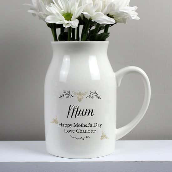 Personalised Floral Bee Flower Jug 💐 Mother’s Day Free Postage