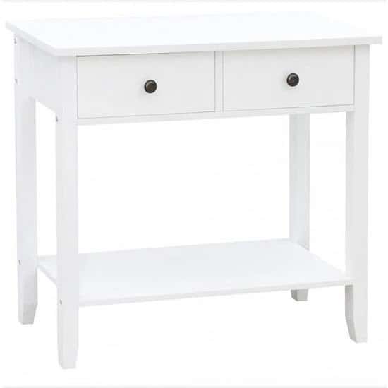 2 Drawer Console Table, White Free Postage