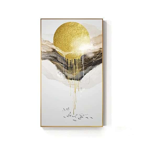 Win this Abstract Golden Sun Canvas Painting