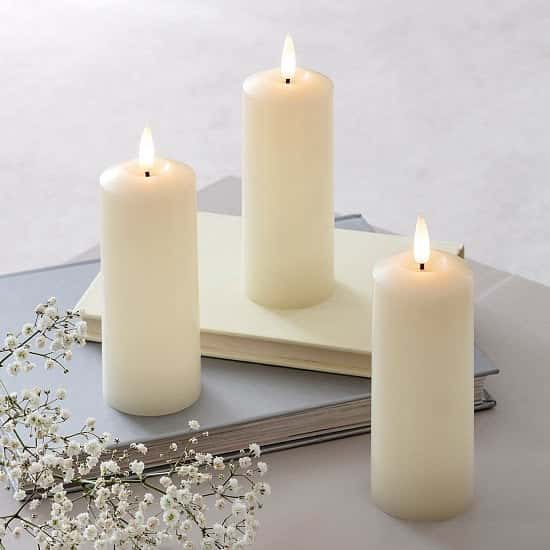 Mother's Day Gift Ideas - TruGlow® LED Slim Pillar Candle Trio: £19.99!