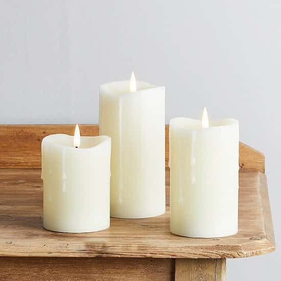 Mother's Day Gift Ideas - TruGlow® Dripping Wax LED Pillar Candle Trio: SAVE!