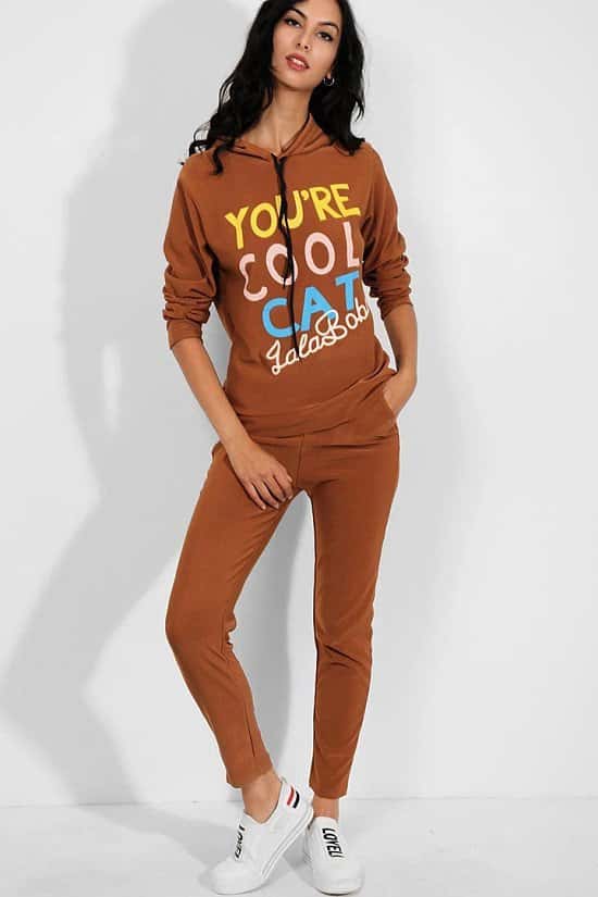 2 Piece Cool Cat Slogan Hooded Tracksuit 8-10, 12-14 Free Postage