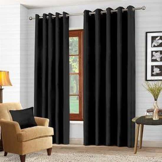 Blackout Eyelet Curtains - Black