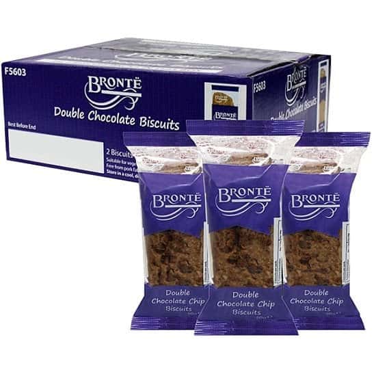 24 X BRONTE DOUBLE CHOCOLATE CHIP BISCUITS 60G TWIN PACKS Free Postage