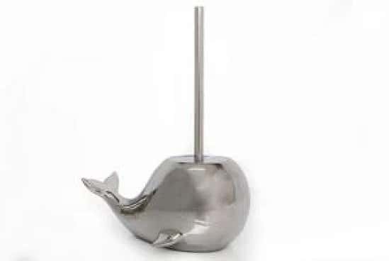 25X36cm Silver Dolomite Whale Toilet Brush and Holder Free Postage