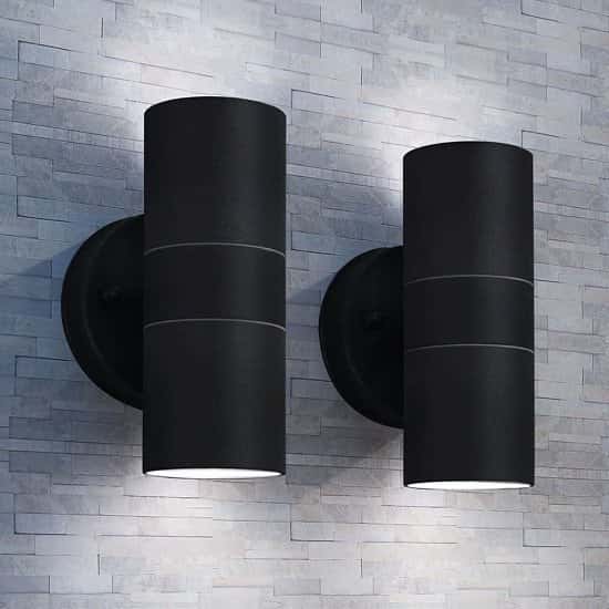Outdoor Wall Lights x 2 Stainless Steel Up/Downwards £36