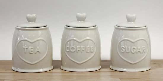 3 PIECE COUNTRY HEART CANISTERS Free Postage