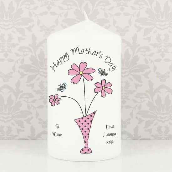 Personalised Flower in Vase Message Candle Mother’s Day 💝 Free Postage