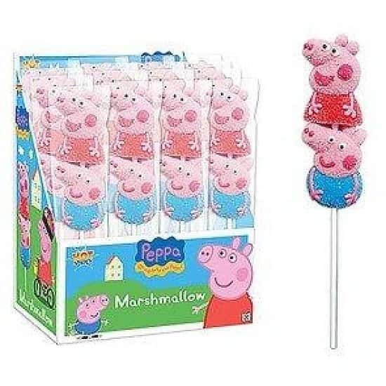 PEPPA PIG MARSHMALLOW POPS (BAZOOKA) 16 COUNT Free Postage
