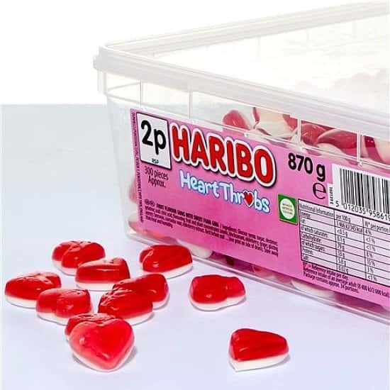 Haribo Heart Throbs Tub Sweets Free Postage