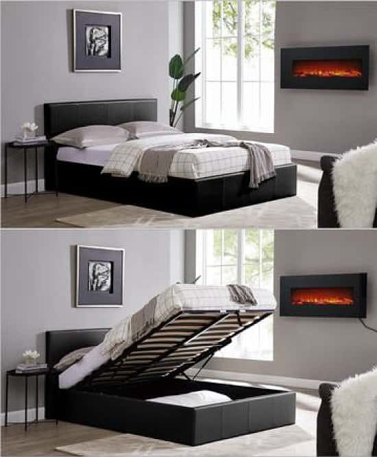 Luna 4ft Small Double Bed - Black