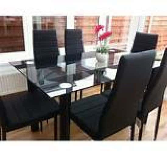 Glass Kitchen Dining Table