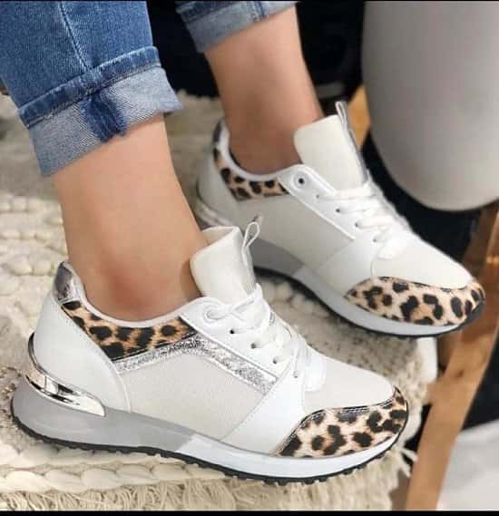 ‼NEW IN‼ Leopard Trainers - White £27.99