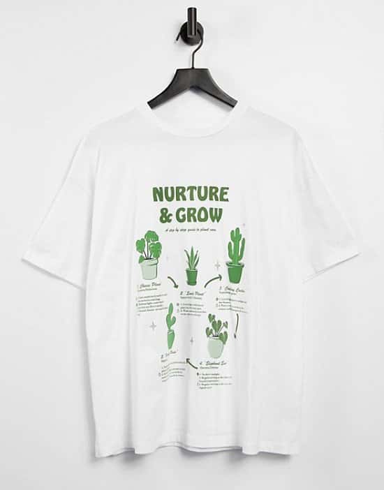 THE RETRO TREND - ASOS DESIGN oversized t-shirt with house plant print in white: £16.00!
