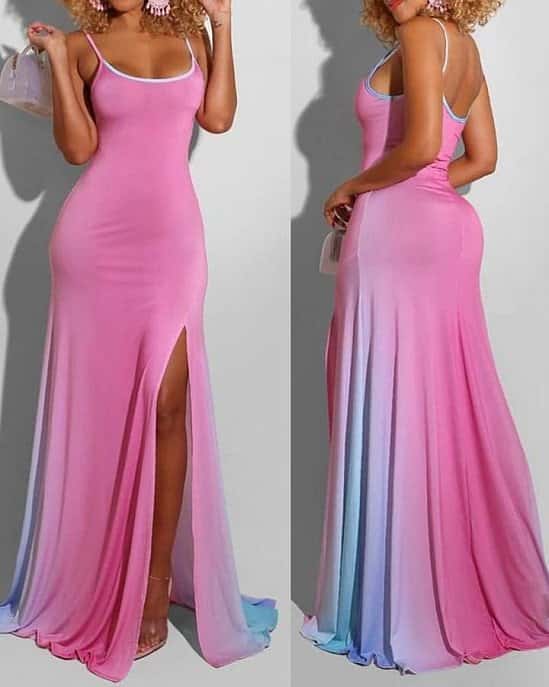 Ombre High Slit Maxi Dress Free Postage