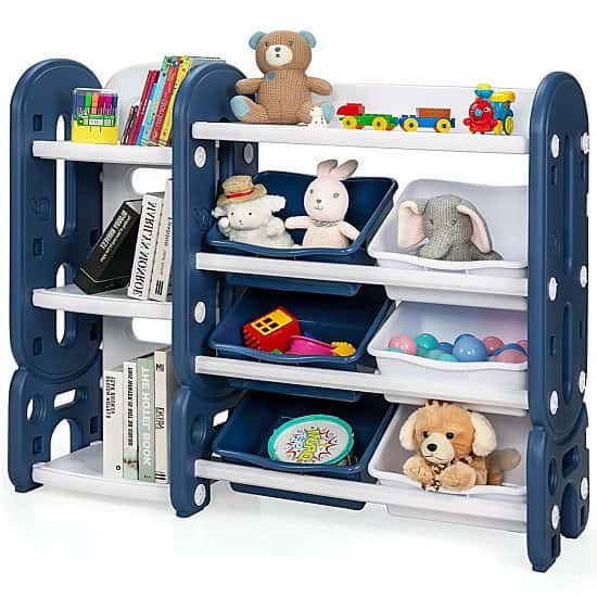 Kid's Toy Storage Organiser Children Toddlers Bookcase Blue