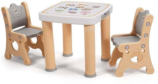 Children's Activity Table and Chair Set with Drawer Natural