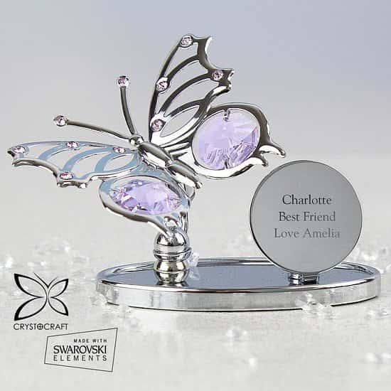 Personalised Crystocraft Butterfly Ornament Free Postage