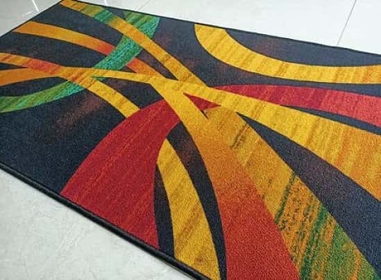 Modern Art Black Pattern Polyester Rug
