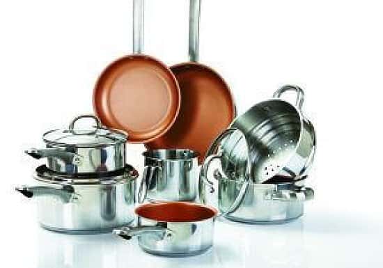 11 pieces Cookware Set Stainless Steel Copper Non-Stick Healthy Cooking Free Postage