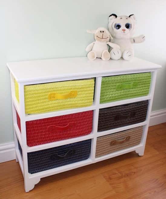 Multi Coloured 6 Drawer Storage Unit with Baskets Free Postage