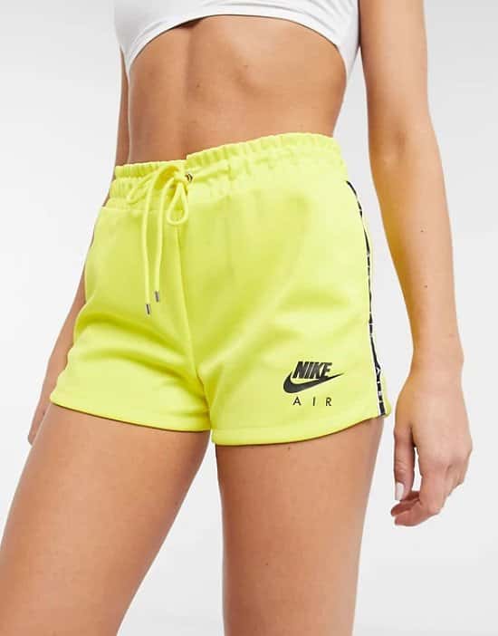 SALE - Nike air logo tape shorts in yellow!